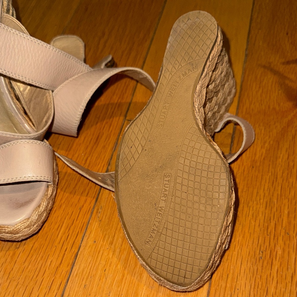 Stuart Weitzman Cream Espadrille Wedges - Picture 3 of 6